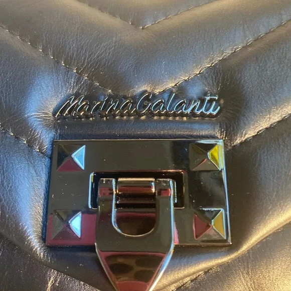 NWT Marina Galanti Black Leather Cross Body - Picture 8 of 15